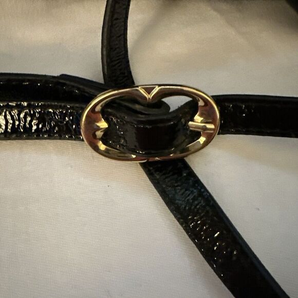 EMMA FOX BLACK GENUINE LEATHER ADJUSTABLE CROSSBODY FLORAL LINING SHOULDER BAG - Picture 7 of 8